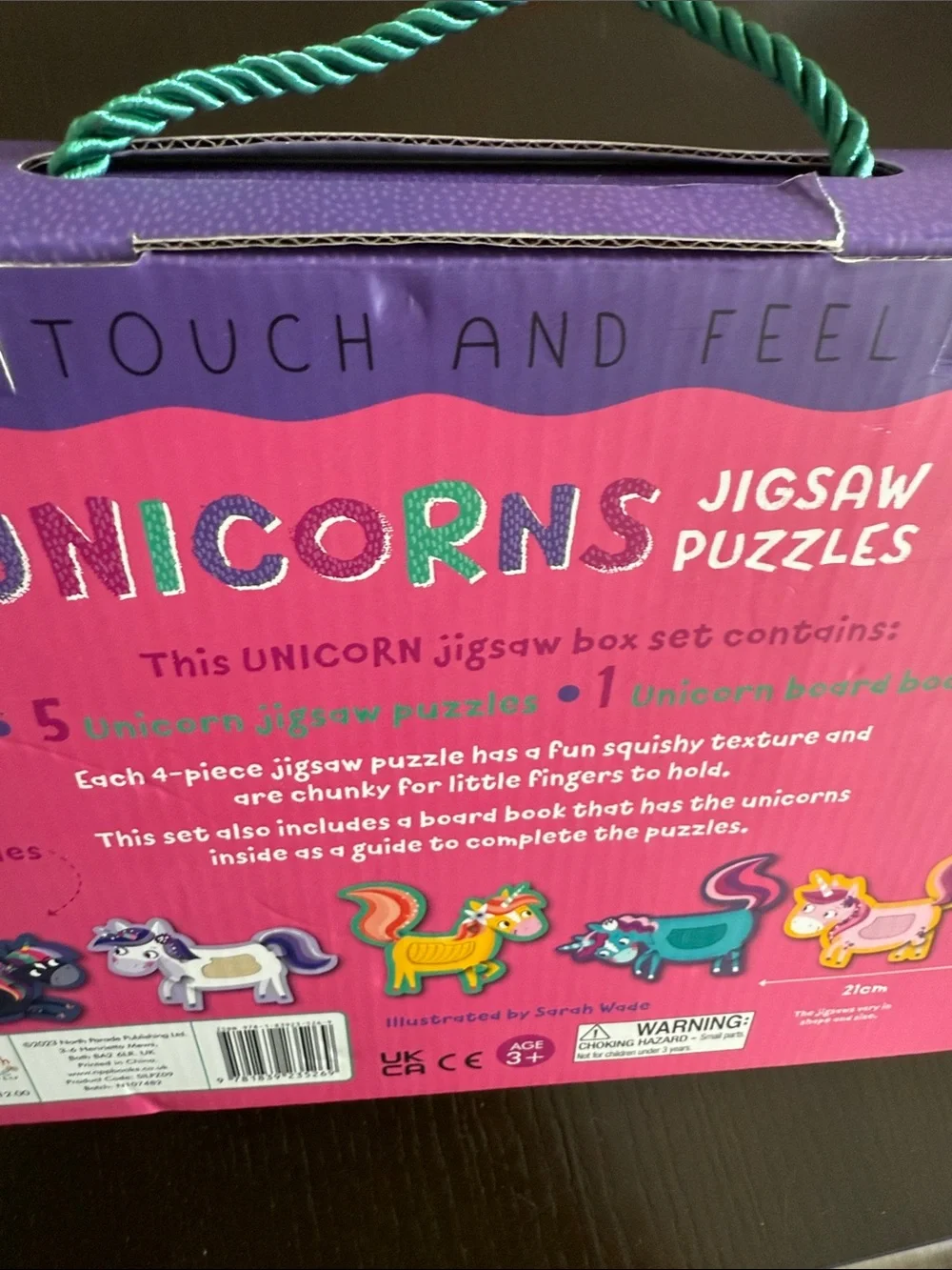NWT Unicorns Touch and Feel Sensory Jigsaw Puzzles - Pink